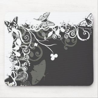 Borboletas preto e branco Mousepad