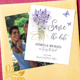 Borboletas românticas lavandas salvam a data