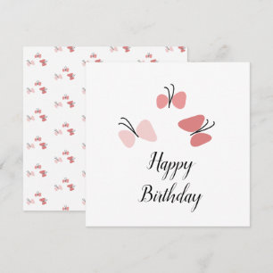 Borboletas Rosa Flutuantes Feliz Aniversário