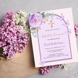 Borboletas rosas roxas roxas arca Primeira Comunhã