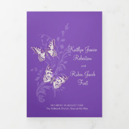 Borboletas roxas do programa de renovação do casam