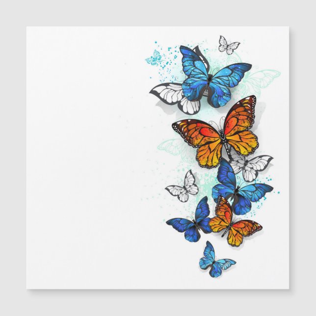 Borboletas voadoras Morpho e Monarca (Frente)