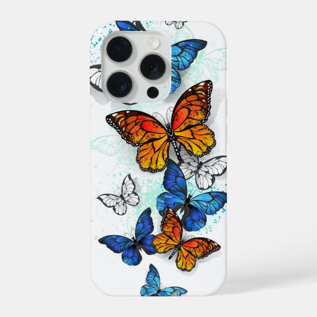 Borboletas voadoras Morpho e Monarca (Verso)