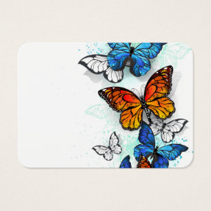 Borboletas voadoras Morpho e Monarca