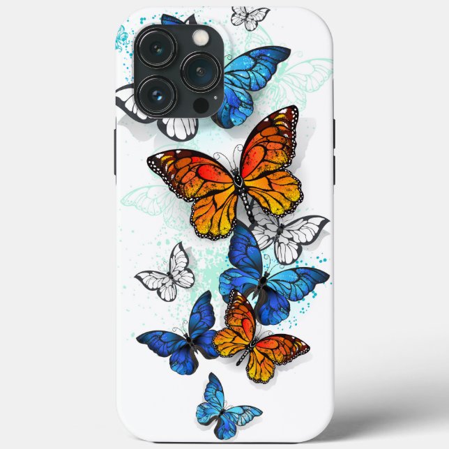 Borboletas voadoras Morpho e Monarca (Verso)
