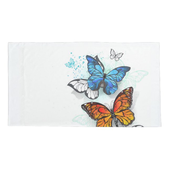 Borboletas voadoras Morpho e Monarca (Verso)
