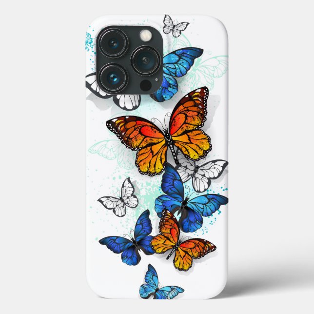 Borboletas voadoras Morpho e Monarca (Verso)