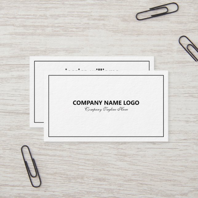 Borda Bl de Tin Moderno Simples no Cartão de visit (Frente/Verso In Situ)