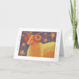 Borda branca do cartão "Parabéns" de Zodiac Aries