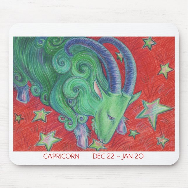 Borda branca do Zodiac Capricorn mousepad (Frente)