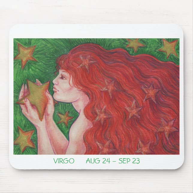 Borda branca do Zodiac Virgo mousepad (Frente)