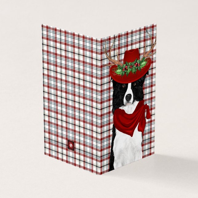 Borda Cachorro de Natal Collie com Xadrez Ocidenta (Exterior)