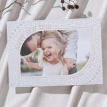 Borda Clássica do Cartão com fotos do Feliz ano no