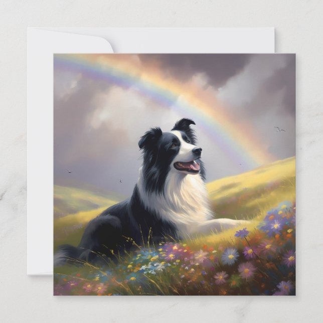 Borda Collie Rainbow Bridge Custom Dog Memorial (Frente)