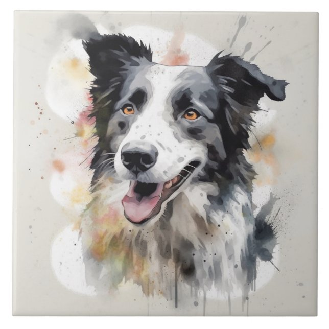 Borda Collie Watercolor Art (Frente)