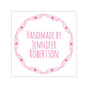 Borda De Girassol Vintage Feita À Mão Por Carimbo 