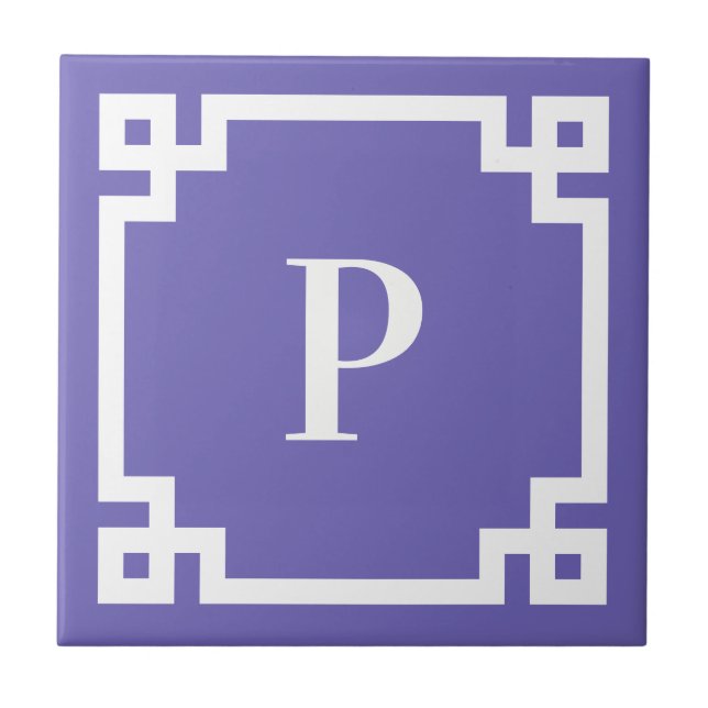 Borda Decorativa Chave Grega Monograma Periwinkle (Frente)