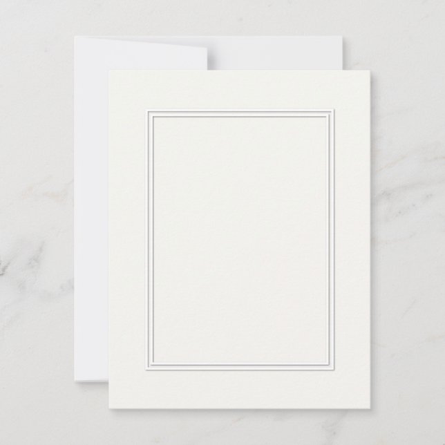 Borda Dupla Branca Sombreada em Papel Branco (Frente)