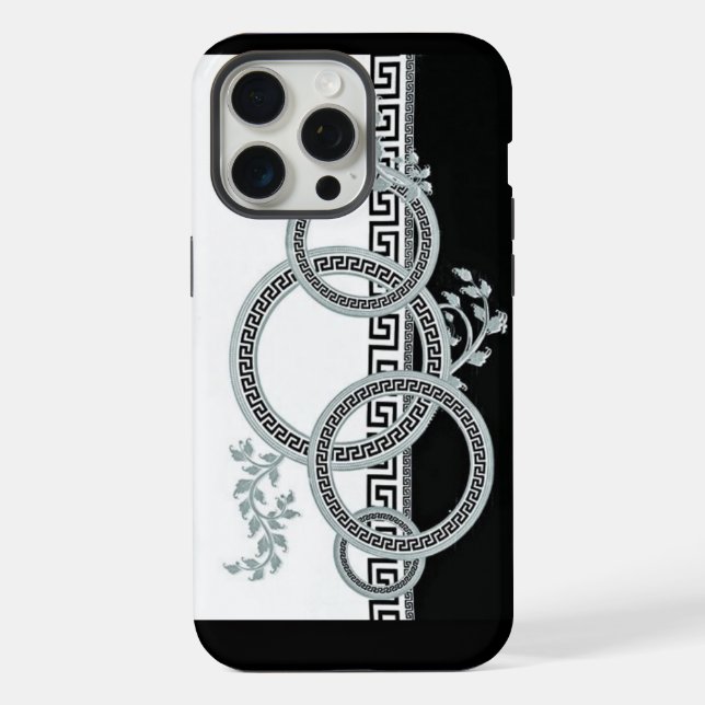 Borda Estilo Versace Elegante Cinza Prata Barroco  (Verso)
