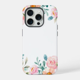 Borda floral de aquarela