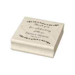 Borda Floral Obrigado Carimbo De Borracha