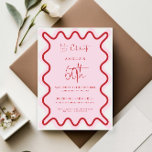 Borda ondulada rosa vermelha 60º Convite de aniver<br><div class="desc">Projetado para coordenar com nossa coleção de bordas onduladas, este convite de aniversário moderno apresenta a tendência e a popular borda ondulada em cor vermelha em fundo branco. Se você quiser chamar a atenção de seu convidado com um pop de cor no seu convite de tendências, esta suíte é perfeita...</div>
