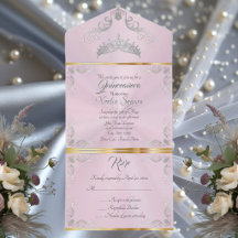 Borda Prateada Vintage Quinceanera - Rosa Pastel
