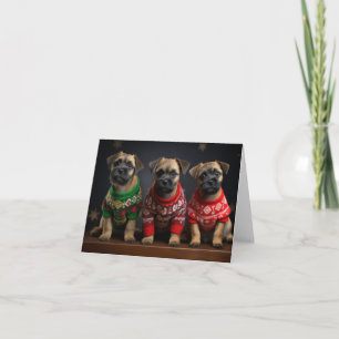 Borda Terrier Puppia Cartão de Natal