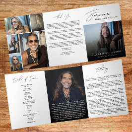Borda Tripla Programa de Funeral Trifold Moderno e Elegante com