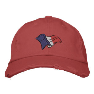 Bordado Bandeira francesa vestida retro boné de beisebol F