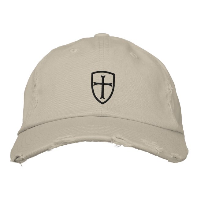 Bordado Boné Black Crusader Cross Shield (Frente)