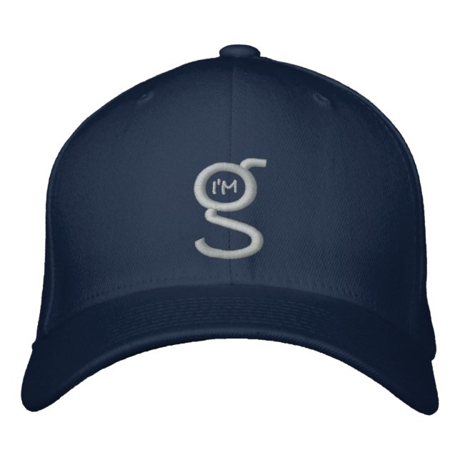 Bordado Boné Flex w Ajustado Prata/Cinza Sou o logotipo G (Frente)