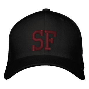 Bordado BONÉ personalizado SF - preto e vermelho