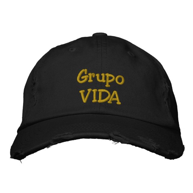 Bordado Boné Preto do GrupoVIDA (Frente)