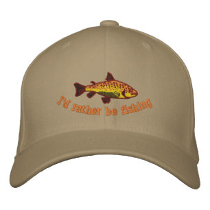 Bordado Eu Preferencialmente estar pescando Boné