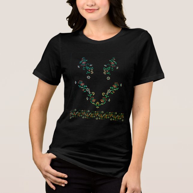 Bordado Floral Encharcado T-Shirt (Frente)