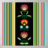 Bordado Floral Polonês, Poster