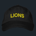 Bordado Leões Boné ajustável<br><div class="desc">Apoie sua equipe favorita com este boné. O texto é personalizável,  de modo que você pode substituir o nome de sua equipe favorita em vez de "Leões". Escolha entre uma variedade de bonés e cores de pontos.</div>