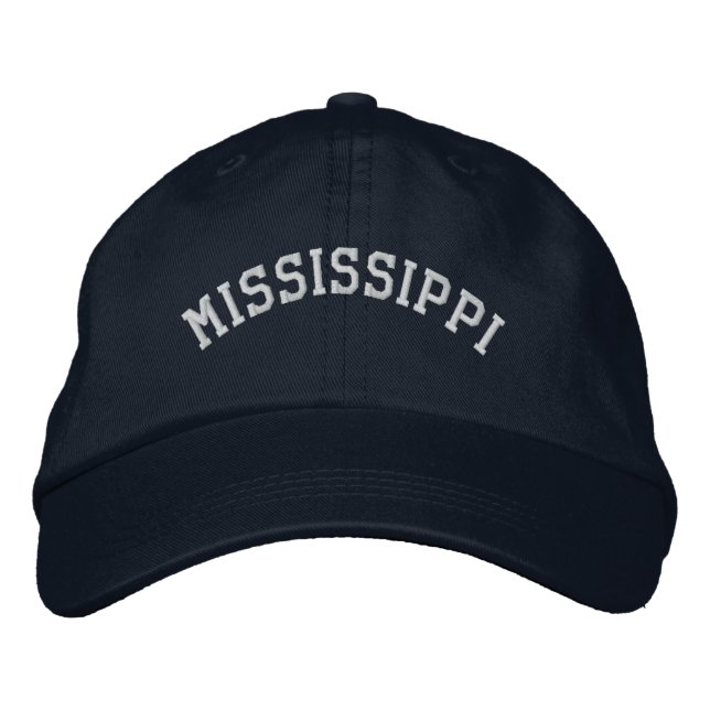 Bordado Marinho de Boné Básico do Mississippi (Frente)