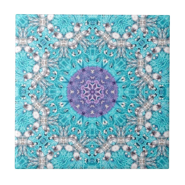 Bordado marroquino Boho Turquesa azul-boêmia (Frente)