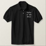Bordado Padre da Noiva<br><div class="desc">Um presente perfeito para o Pai da Noiva, esta camisa polo clássica bordada. Personalize a fonte e a cor do bordado.</div>