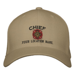 Bordado personalizado do Boné de chefe de incêndio