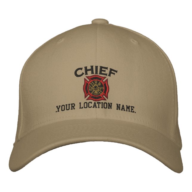 Bordado personalizado do Boné de chefe de incêndio (Frente)