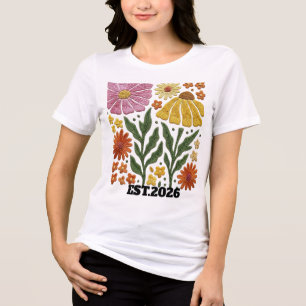 Bordado Personalizado Jardim Floral Selvagem Retro