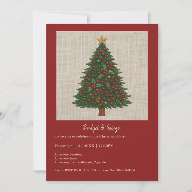Bordado russo Deer & Holiday Greens Natal (Frente)