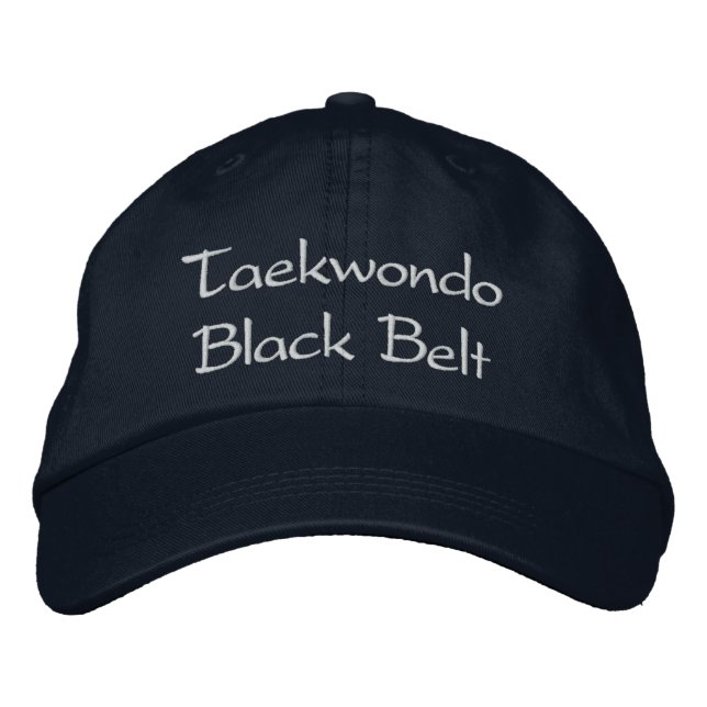 Bordado Taekwondo Black Belt - Boné Marinho Baseball (Frente)