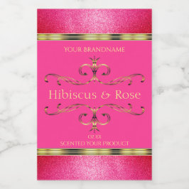 Bordas brilhantes de rótulos de produtos, cor-de-r