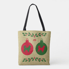 Border Collie e Holly Christmas Tote Bag