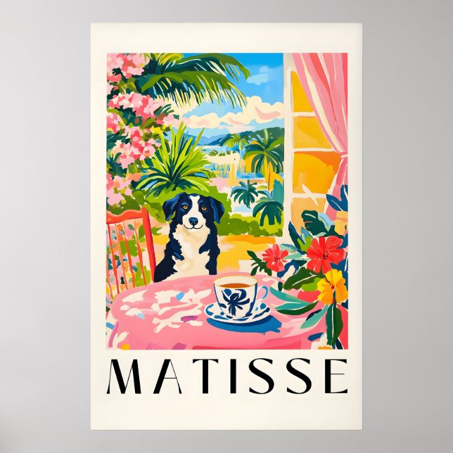 Border Collie Matisse Impressão Cachorro Engraçado (Frente)