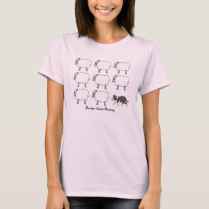 Border collie que reune a camiseta dos carneiros